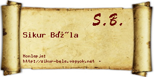Sikur Béla névjegykártya